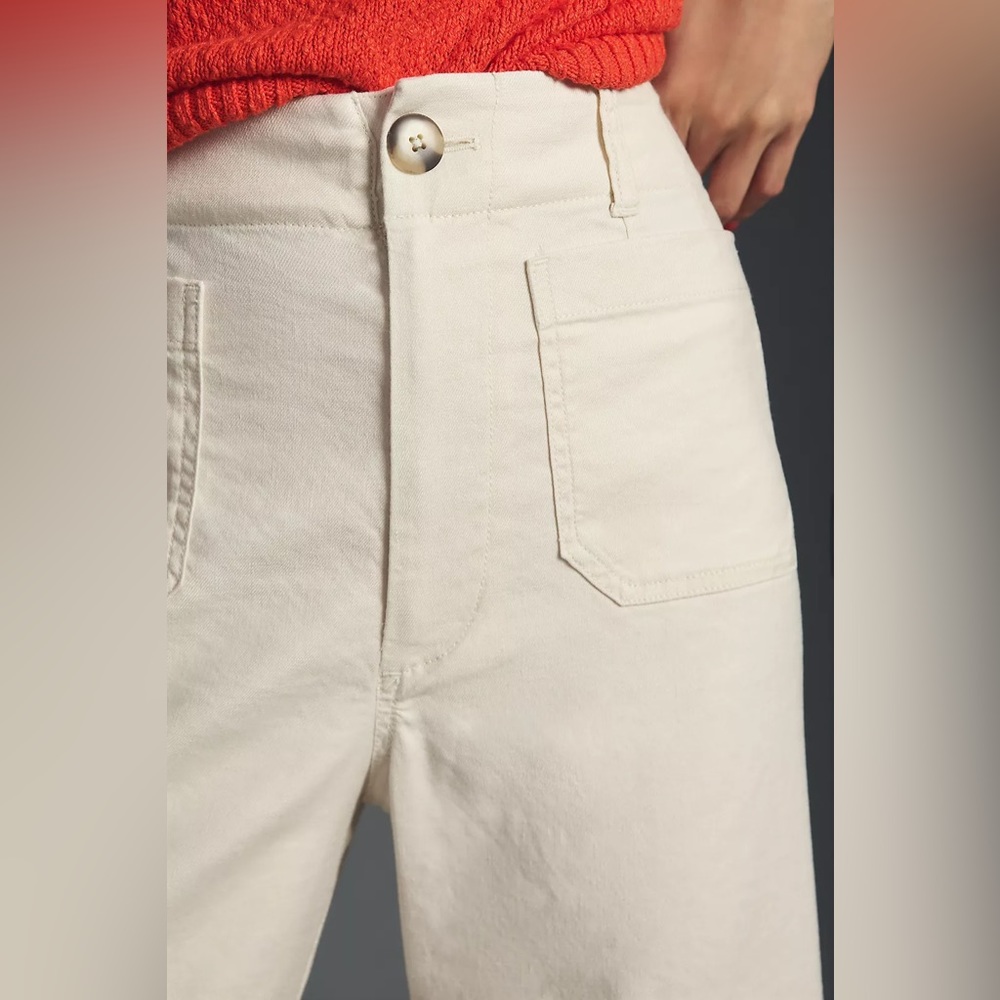 The Colette Cropped Wide-Leg Linen Pants Maeve - White - 23 - Anthropologie